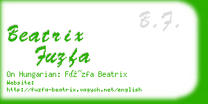 beatrix fuzfa business card